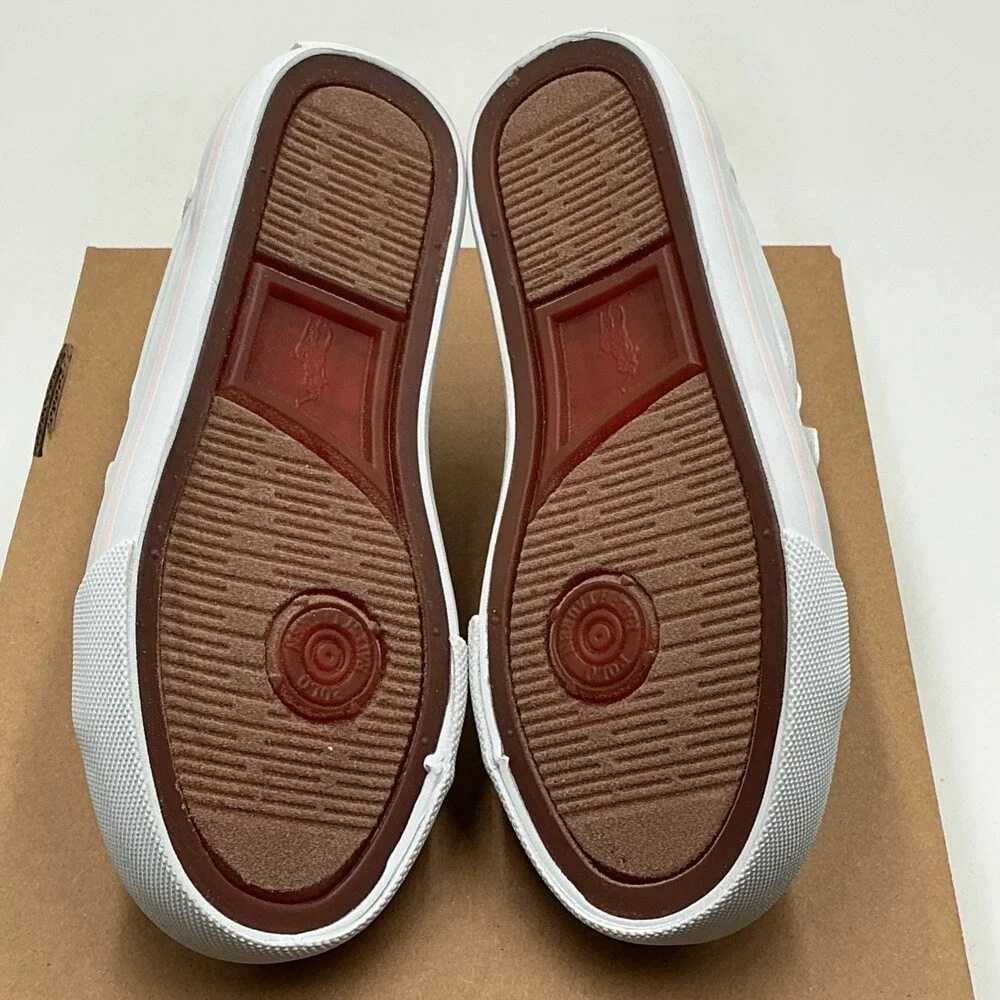 Polo Ralph Lauren Easten II Sneakers Kids US 11.5 White Walking Shoes Eby3195